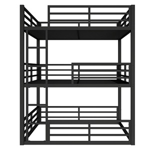 Lit superposé moderne à 3 niveaux pour enfants avec tiroirs de rangement, lits jumeaux en fer gain de place, cadre métallique de qualité commerciale pour petite <span class=keywords><strong>chambre</strong></span> ou salon - Product Image 5