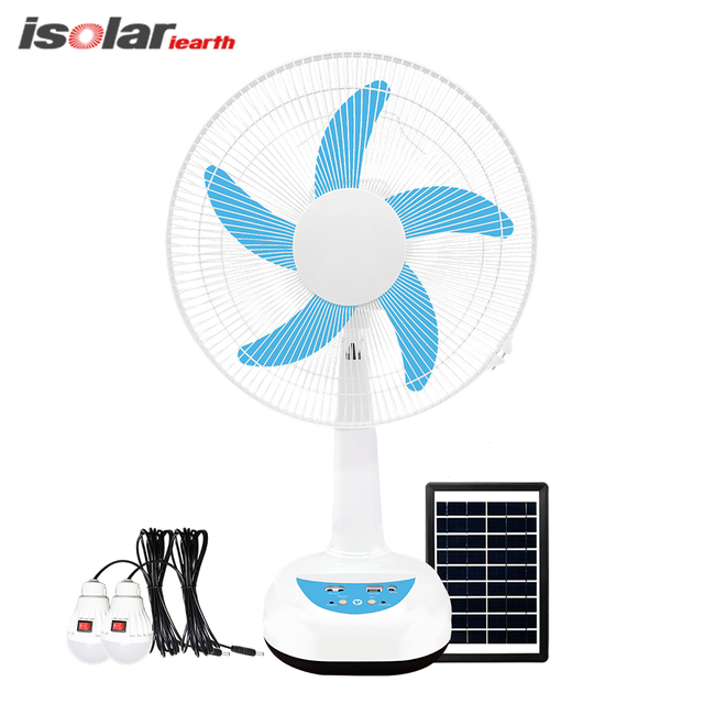 High Quality 14 Inch Rechargeable Mini Fan Storage Battery Solar Charge Table Stand Solar Desk Fan