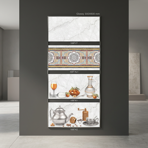 Azulejos Decorativos de Cerámica para Pared de 300x600 mm, 6 mm de Grosor, 5 Años de Garantía, Azulejos Glaseados Digitales Impermeables, Precio Bajo de Fábrica India - Product Image 1