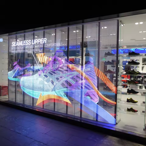 <span class=keywords><strong>LED</strong></span> hiển thị phim tường kính cho quảng cáo video Panel cửa sổ cao kỹ thuật số LCD Rèm 3D trong nhà màn hình trong suốt - Product Image 4