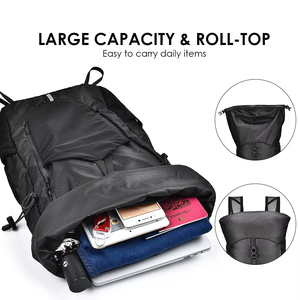 Sac à dos pliable étanche avec fermeture à glissière sac d'hydratation de jour pour les sports de plein air compressible et fait de doublure en polyester - Product Image 2