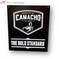 Enseigne lumineuse rectangulaire personnalisée de style rétro, panneau en aluminium LED avec acrylique, rétroéclairage fin, boîte à lumière publicitaire à fixation rapide