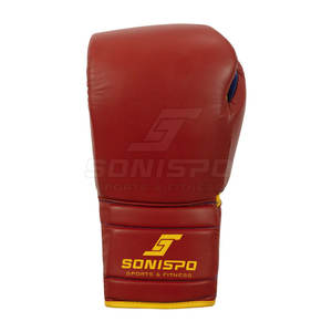 Venta caliente por encargo 8oz cuero con cordones guantes de boxeo patrón impreso de los fabricantes de Pakistán para las artes marciales - Product Image 3