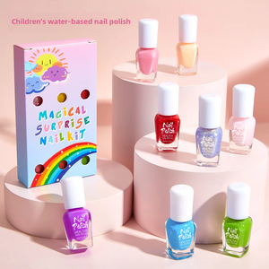 12 Color Kids Gel Nail Polish <b>Set</b> Water Based Peelable Non Toxic Quick Dry Rainbow Cartoon LED Cure for Toddlers Age 3 Plus - Product Image 6