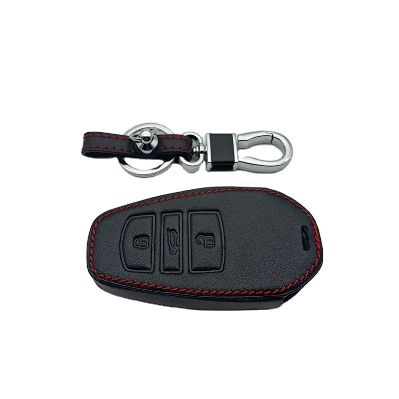 Xyj-coque de protection de clé de voiture, en cuir véritable, design classique, pour télécommande de voiture Volkswagen/VW Touareg, 3 boutons, coque intelligente