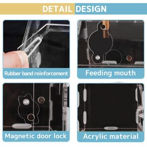 حاوية عنكبوت أكريليك شفافة ممتازة للقفز من جميع النواحي سهلة التجميع ، أردية ، زواحف تارانتولاس ، خزان حشرات الزواحف - Product Image 5