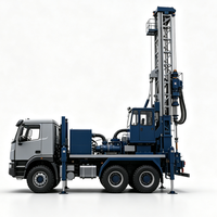 Plateforme de forage de puits d'eau montée sur camion avec générateur, compresseur, pompe et moteur