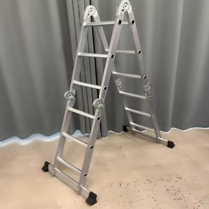 Échelle pliante <span class=keywords><strong>en</strong></span> alliage d'aluminium, échelle à quatre sections avec connexion multi-articulée à <span class=keywords><strong>angle</strong></span> droit, <span class=keywords><strong>escalier</strong></span> d'ingénierie - Product Image 4
