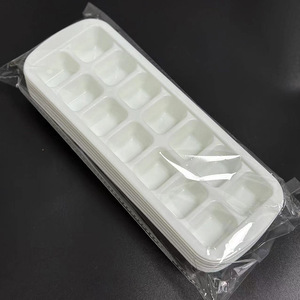 Ice Tray Mold 14 Compartment Square Plastic White For Refrigerator Homemade Ice Cubes 27x10x2.7cm - Product Image 2