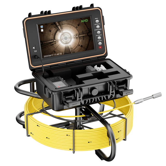 7mm Cable 1080P Self-Leveling 512Hz Sewer Camera Plumbing Industrial Endoscope Video Pipe Drain Pipeline Inspection Camera 20M