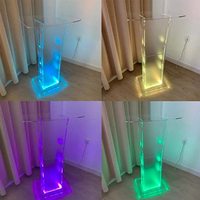 Chaire en acrylique pour églises Support de podium en acrylique avec lumières LED Pupitre en acrylique