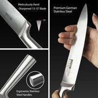 Couteau de chef japonais avec logo personnalisé, prix bas, style européen, haute qualité, super tranchant, acier inoxydable argenté, ensemble de 5 couteaux de cuisine