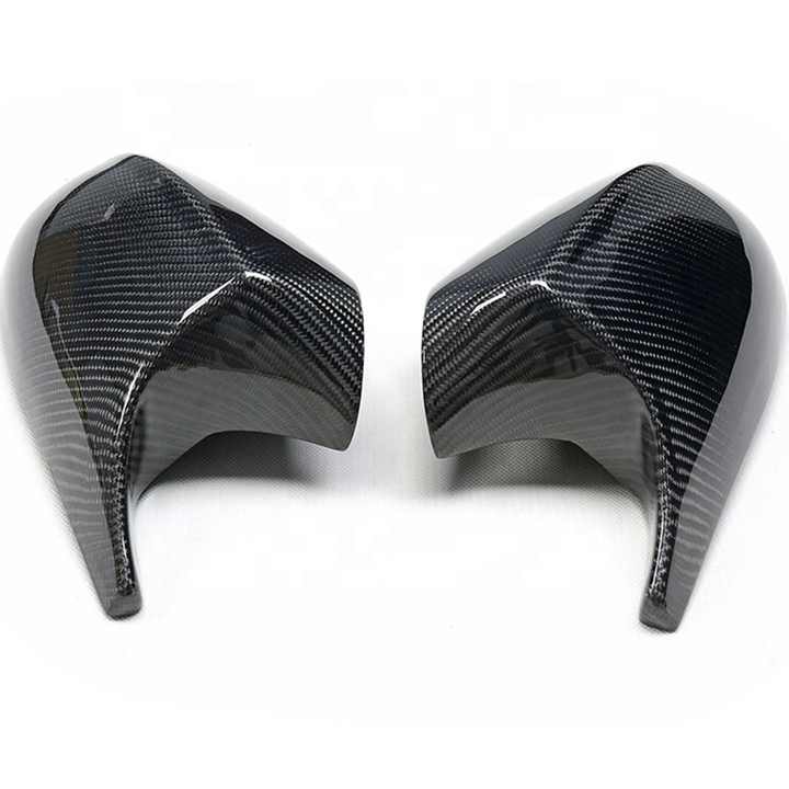 Pair Of M3 Style Carbon Fiber Look Mirror Covers For BMW E90 E92 E93 LCI Models - ABS Plastic