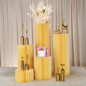 Wholesale Round Folding Art Cylinder <strong>Shelf</strong> <strong>Paper</strong> Pillar <strong>Stand</strong> Cake <strong>Display</strong> <strong>Stand</strong> Plinth Flower Cylinder for Party Wedding - Product Image 5