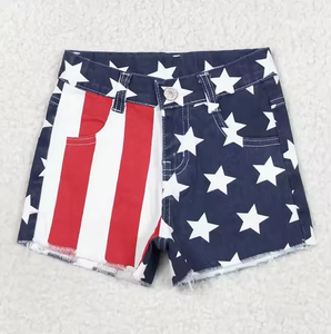 Pantalones Vaqueros Anchos con Estampado de Estrellas y Rayas para Niñas Pequeñas y Mamás, Estilo Vaquero Acampanado, para el 4 de Julio, Venta al por Mayor - Product Image 3