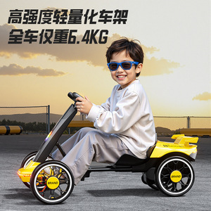 Kart à pédales électrique pour enfants, quatre roues, avec lumières et siège, pour jeux en plein air - Product Image 2