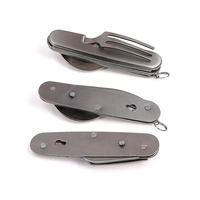 Ensemble de couverts pliants fantaisie en acier inoxydable poli mat avec couteau, fourchette et cuillère, 20 pièces, pour cadeaux d'affaires