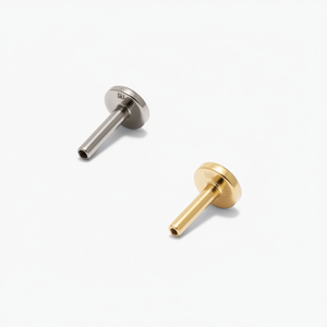 Bijoux pour enfants en acier inoxydable 14K avec pavé de diamants, clous plats en forme de poire, pour piercing, motifs pour anneaux de nombril, lèvres, pour cadeaux - Product Image 1