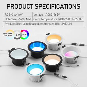 Faretto LED Smart da 10W 4 Pollici Compatibile con Tuya, Controllo Vocale e App, RGBCW Dimmerabile, Moderno per Soffitto Domestico - Product Image 3