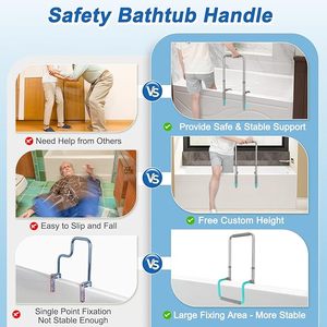Cao cấp người cao tuổi người lớn an toàn bồn tắm xử lý không có khoan khuyết tật phòng tắm hỗ trợ thiết bị vòi hoa sen đường ray lấy thanh Helper - Product Image 3