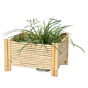 Grands pots à fleurs en <span class=keywords><strong>bambou</strong></span> <span class=keywords><strong>pour</strong></span> l'extérieur, décoration de jardin au sol, design moderne et simple, <span class=keywords><strong>pot</strong></span> à fleurs carré profond et écologique - Product Image 1