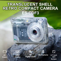 Appareil photo compact vintage 4K avec écran 2,7 pouces, 48MP, pour vlog et photos, coque transparente translucide, idéal pour les étudiants - Prix de gros