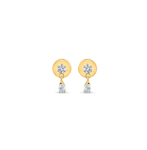 Stunning Sparkling <b>Gold</b> Diamond <b>Drop</b> <b>Earrings</b> With Luxurious Shine And Unique Modern Style For Ladies From India - Product Image 2