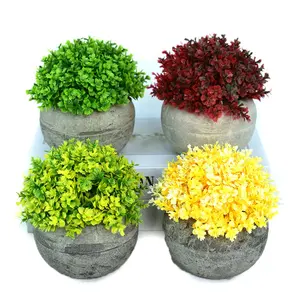 4 Stück Mini künstliche Blume Bonsai Topfpflanzen Kleine künstliche Sukkulenten Pflanzen für Schreibtisch dekoration