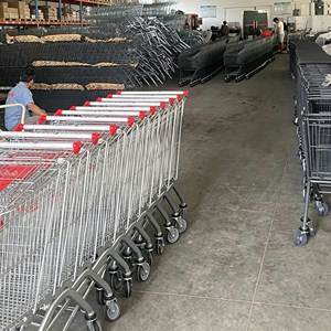 340L Heavy Load Supermarket Shopping <b>Cart</b> Wire Mesh Large Capacity Silent Swivel Wheels Grocery Retail <b>Rolling</b> Use Set Kit - Product Image 6
