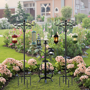 Crochet de berger robuste réglable avec poteau d'alimentation à deux côtés pour ornement de jardin utilisé dans la lanterne de panier de fleurs suspendue - Product Image 4