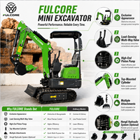 Mini-excavatrice Fulcore homologuée CE à faibles émissions – Recrutement mondial d'agents – Mini-excavatrice à vérins hydrauliques montés en hauteur