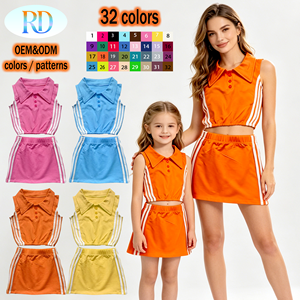 Ensemble robe et débardeur sans manches pour bébé fille, vêtements pour sœurs, vente en gros, vêtements d'été en coton pour filles, plusieurs couleurs - Product Image 5