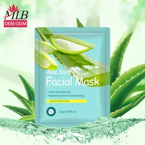 Pürüzsüzleştirici nemlendirici mascarillasl cilt maskesi mosturish buz aloe vera mascarilla ipek kollajen levha kutu mendil yüz için maske