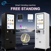Mini distributeur combiné intelligent de 32 pouces Distributeur en métal sur support libre pour préservatif et tabac Système de paiement par carte de crédit