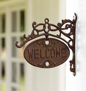 Plaque murale double face Bienvenue Goodbye Plaque murale en fonte <span class=keywords><strong>Oiseaux</strong></span> Cottage Farmhouse Accents - Product Image 5