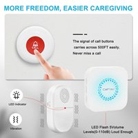 Daytech Sonnette sans fil pour soignant Sonnette sans fil étanche pour la maison Cliniques d'appels d'urgence Hôpitaux Maisons de soins infirmiers