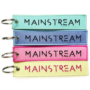 <b>Custom</b> Jet Tag Anime Embroidery Keychain Flight Fabric Woven <b>Key</b> Holder With Double-Sided Embroidered Design - Product Image 3