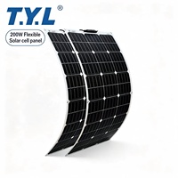 Panneau solaire flexible de 200 W, rendement de 22,3 %, compatible avec onduleur et batterie au lithium pour système d’énergie s