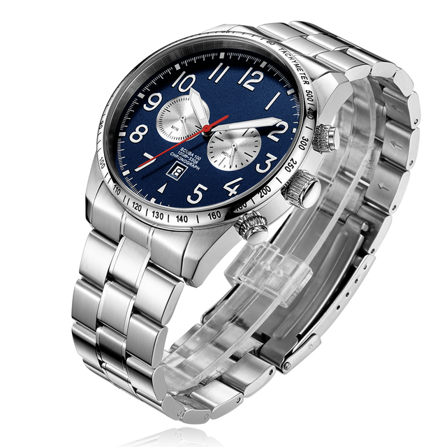 Factory Supply Relojes Para Hombre Custom Logo Steel Chronograph Watch Men Private Label Watch Luxury