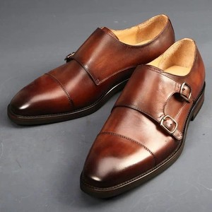 Chaussures pour hommes formelles de style britannique, fabriquées par Mengke, bout carré, cuir véritable, <span class=keywords><strong>boucle</strong></span> à lanière, respirantes, antidérapantes - Product Image 2