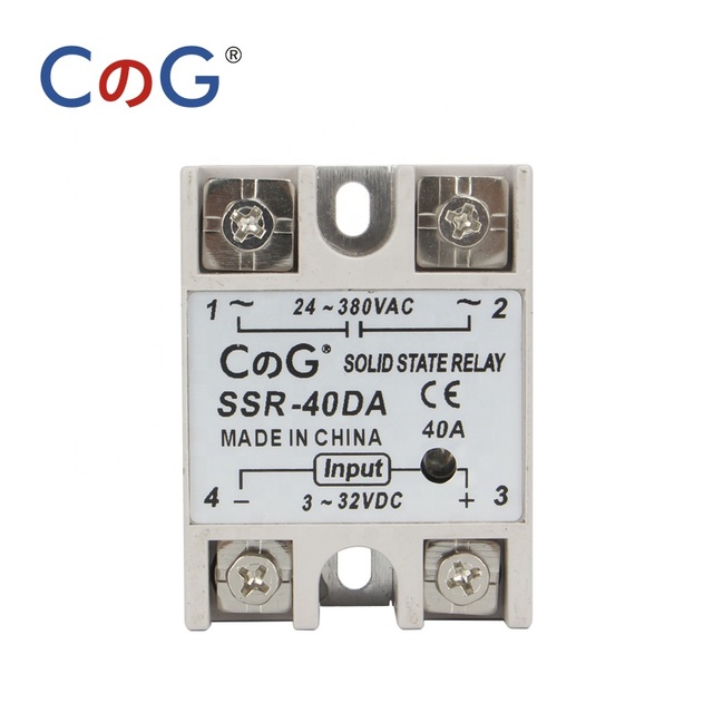 CG Economy Type 10A 25A 40A DA Single Phase DC Control AC Heat Sink 24-480VAC to 3-32VDC SSR-10DA 25DA 40DA Solid State Relay
