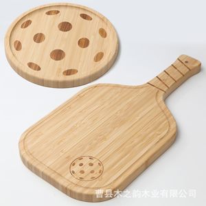 Juego de tablas de queso de madera redondas con asa para fiestas, plato para carne, bandeja para cortar pan, juego de dos piezas - Product Image 1