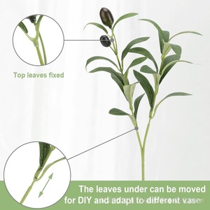 ดอกไม้ประดิษฐ์ก้านมะกอกเทียมสำหรับห้องนั่งเล่นการจัดดอกไม้ใบมะกอกก้านเดียวเหมือนจริงพร้อมผลไม้ - Product Image 6