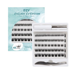 Lông mi cụm mở rộng Mix Curl DIY lông mi Extention tự nhiên cụm lông mi cá nhân phân đoạn lông mi Bộ dụng cụ - Product Image 2