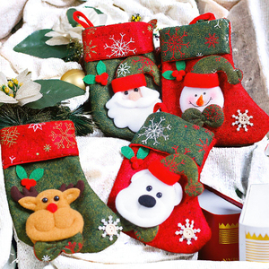 Wholesale Tenglong Soft Felt/Non-woven <b>Christmas</b> Stocking Shape Gift Bag Mini Small Size <b>Cheap</b> - Product Image 3