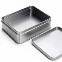 Boîte à thé carrée personnalisée avec couvercle, grande boîte en fer blanc pour biscuits et gâteaux, conteneur de rangement pour thé en vrac et emballage cadeau