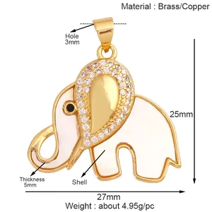 Pendentif à breloque animal chat ours lion léopard serpent renard mouton, véritable collier plaqué or 18 carats <span class=keywords><strong>bracelet</strong></span> bijoux composants approvisionnement S36 - Product Image 2