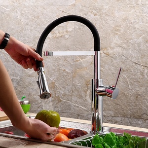 Rubinetto da cucina moderno <span class=keywords><strong>con</strong></span> installazione a incasso, <span class=keywords><strong>doccetta</strong></span> estraibile in rame, monocomando per lavello - Product Image 2