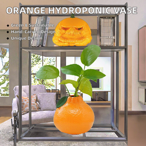 Jarrón Hidropónico de Cerámica Creativo, Ecológico y Moderno, Tallado a Mano, para Plantas Verdes y Naranjas, Decoración para Hogar, Escritorio, Balcón y Jardín, Venta Caliente - Product Image 2