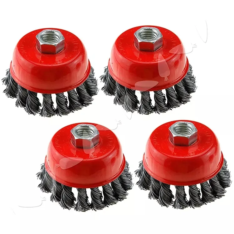 Knotted Wire Cup Brush Twisted Wire Brush For Grinders